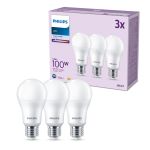 Confezione Multipack 3x Philips Bulbo LED E27 Pera Ghiaccio 13W 1521lm - 840 Bianco Freddo