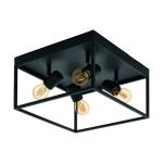 Eglo Luce da soffitto Silentina Acciaio Nero | IP20 - Adatto per 4x E27 