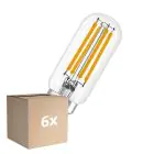 Confezione Multipack 6x Osram LED Speciale E14 Tubolare Bulbo T26 Filamento Chiara 4.8W 470lm - 827 Bianco Molto Caldo | Dimmerabile - Sostitutiva 40W
