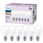 Confezione Multipack 6x Philips Bulbo LED E27 Pera Ghiaccio 7W 806lm - 827 Bianco Molto Caldo